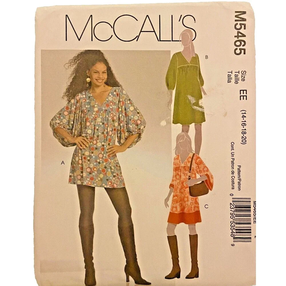 #M5465 McCalls Misses Dress Sewing Pattern Size 14-20